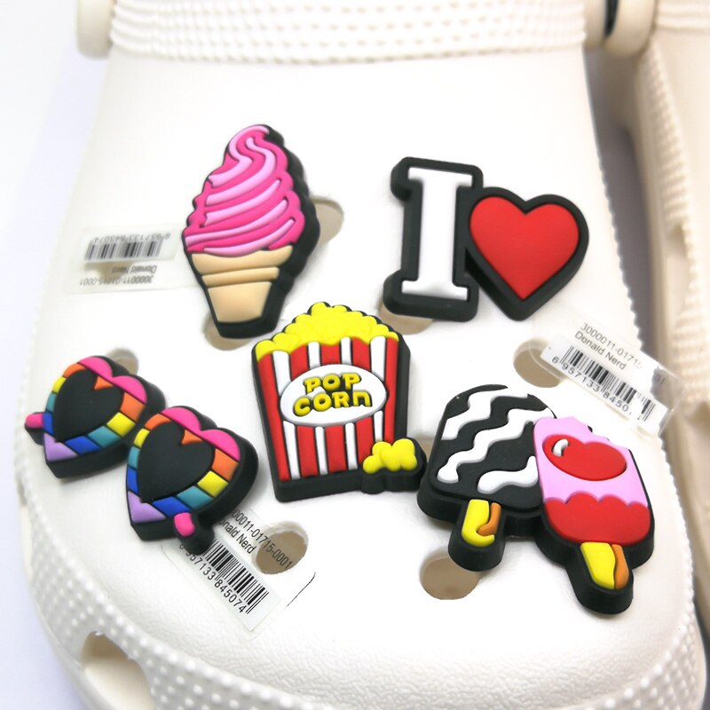 1 stuk ijs casual pvc bedel schoenbedels schoendecoratie accessoires voor klompen schoenen promotioneel