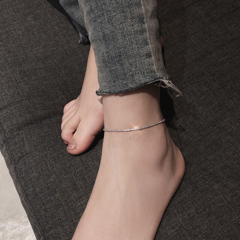 2022 Populaire Zilveren Kleur Fonkelende Sleutelbeen Keten Ketting Voor Vrouwen Wedding Party Verjaardag Kraag Sieraden: Anklet