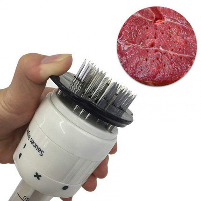 2-in-1 Meat Tenderizer Tool Marinade Injector BBQ Meat Steak Beef Sauce Tenderizer with Stainless Steel Needle Blade for Kitchen