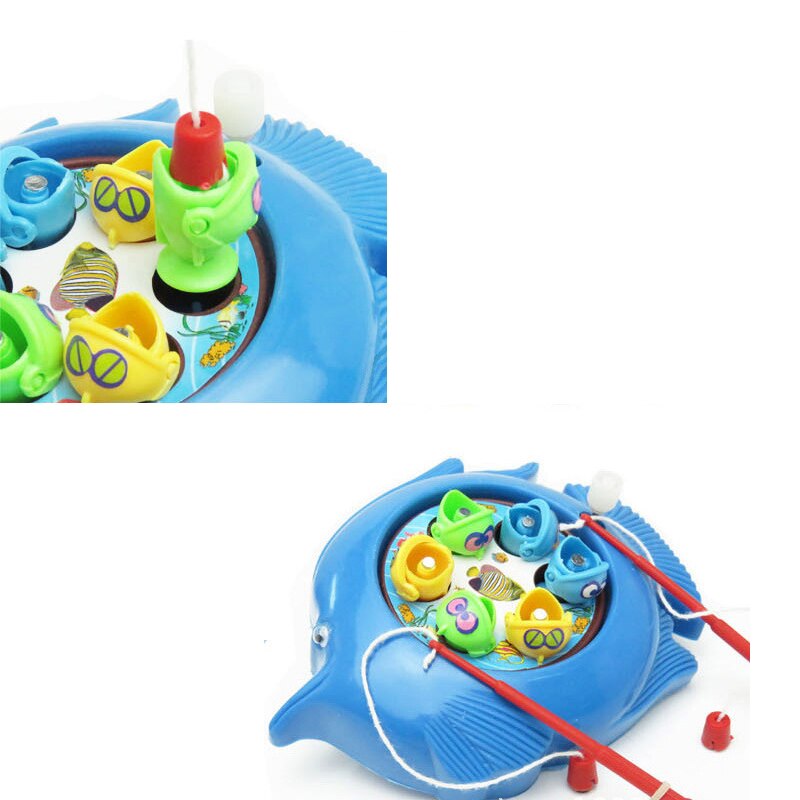 Forældre-barn gamecolor tilfældigt fiskeri legetøj roterende magnetisk magnet fiskeri legetøj til børn lærerigt legetøj