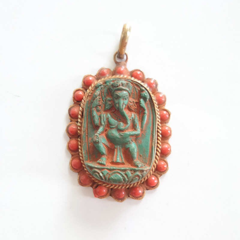 TBP687 Indian Ganesh Amuletten Hangers Tibet Klei Handwerk Olifant God