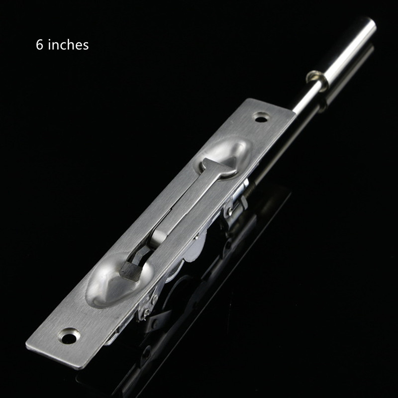 304 Stainless Steel Security Door Guard Lever Action Flush Bolt Latch Slide Bolt Lock Satin Nickel Brushed: Black & White