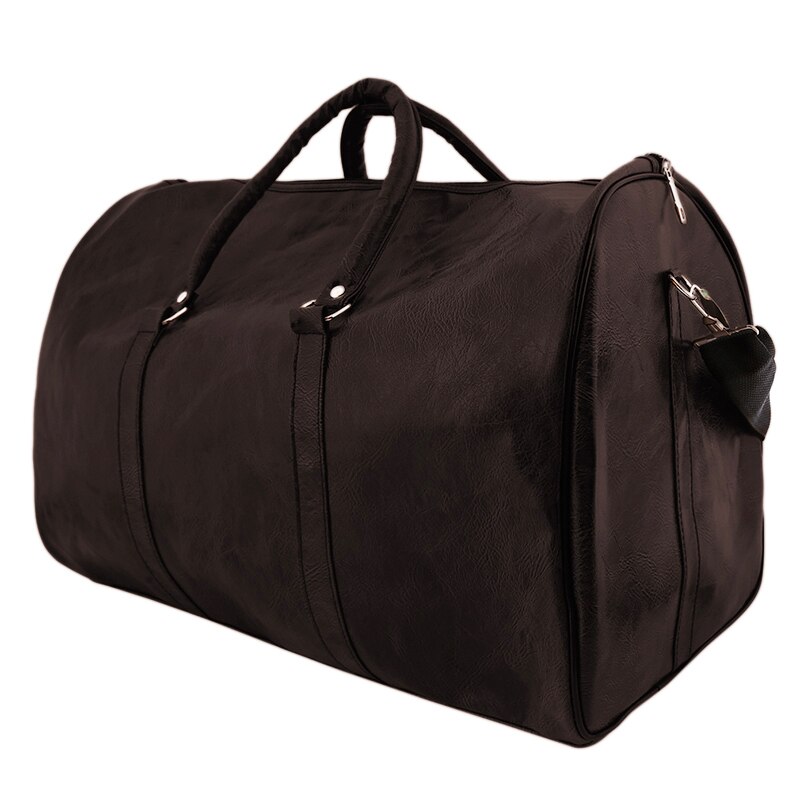 Bærbare damer rejsetaske pu stor kapacitet vandtæt kortdistance bagage taske sport fitness håndtaske: Kaffe farve