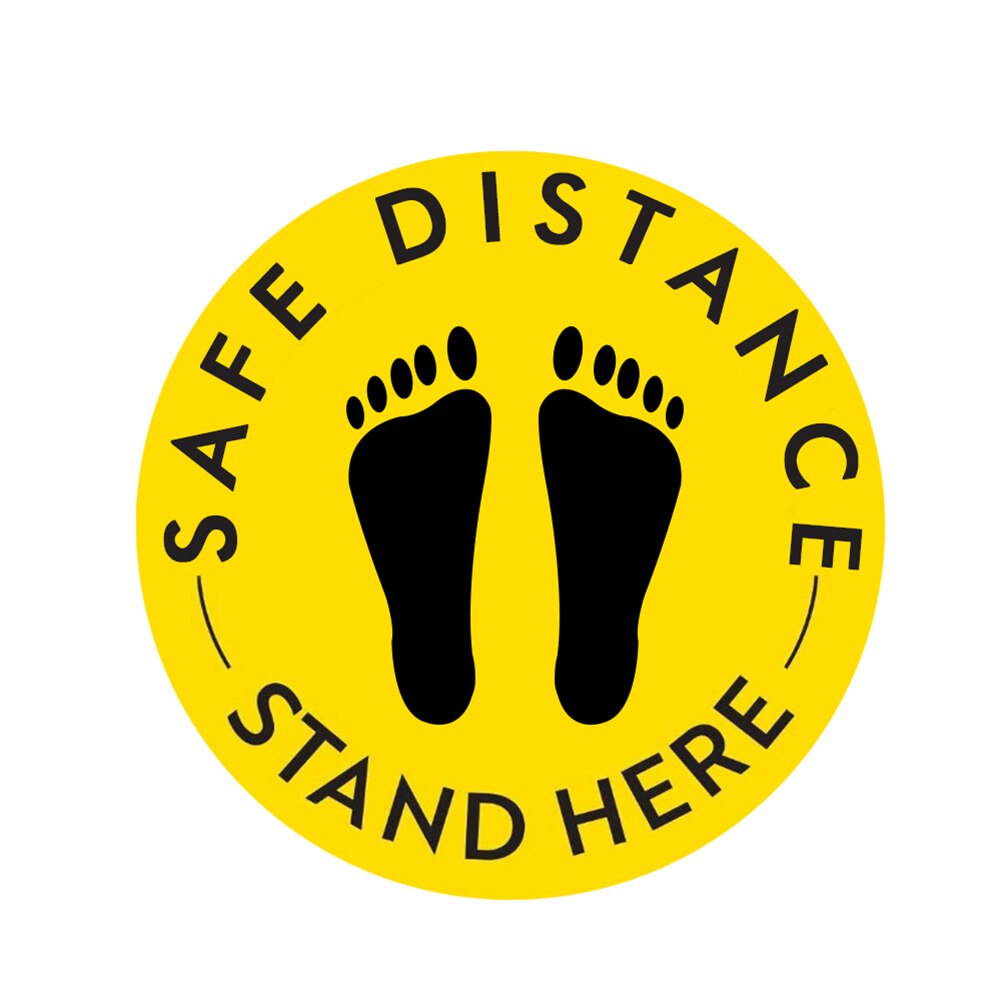 Social Distancing Floor Decals Safety Floor Sign Marker poster Maintain 6 Foot Distance Anti-Slip, Commercial Grade 11" Round
