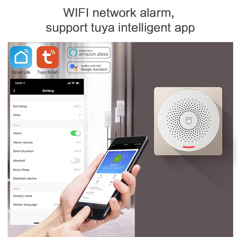 Tuya Smart Wifi Alarmsysteem Kits Draadloze Beveiliging Inbraak Met Motion Detector Deur Sensor Rook Smart Leven App Smart Home diy