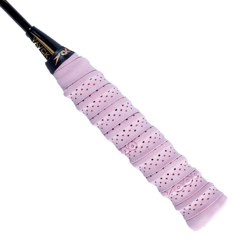 Jump Rope Fishing Rod Handle Tapes Punched Knitting Grip Tape Badminton Racket Grip Tape Sweat Absorbing Bandage Cloth Racket Ba: Pu 101 Light Pink