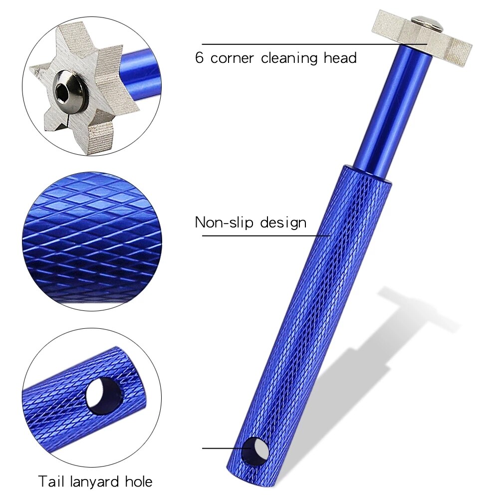 Golf groove værktøj golf iron wedge club groove sharpener cleaner tool vu blade ， 6 cutters golf accessories cleaner practice
