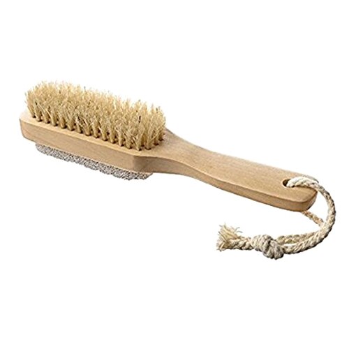 Nocm-Natural Wild Boar Borstel Douche Borstel Puimsteen Voetenbad Hout Kleur