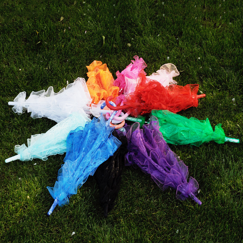50/60cm Holzgriff Spitze Handwerk Regenschirm Promi schwarz Spitze Regenschirm Sonnenschirm Hochzeit Fotografie Braut Regenschirm Dekor