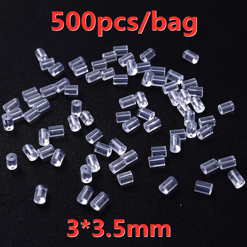 iYOE 500pcs Transparent Soft Silicone Rubber Earring Back Ear Stopper Clasp For Making Earring DIY Jewelry Findings: 3x3.5mm-1