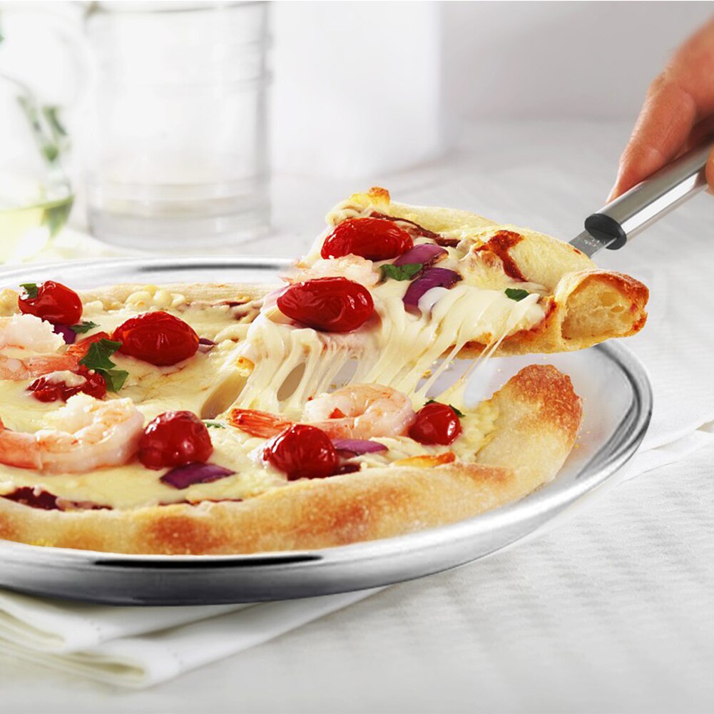 Kids Kitchen Dishwasher Safe Dessert Feeding Dish Picnic Tableware Round Dinner Plate Stainless Steel Food Tray For Serving: Silver / 23cm