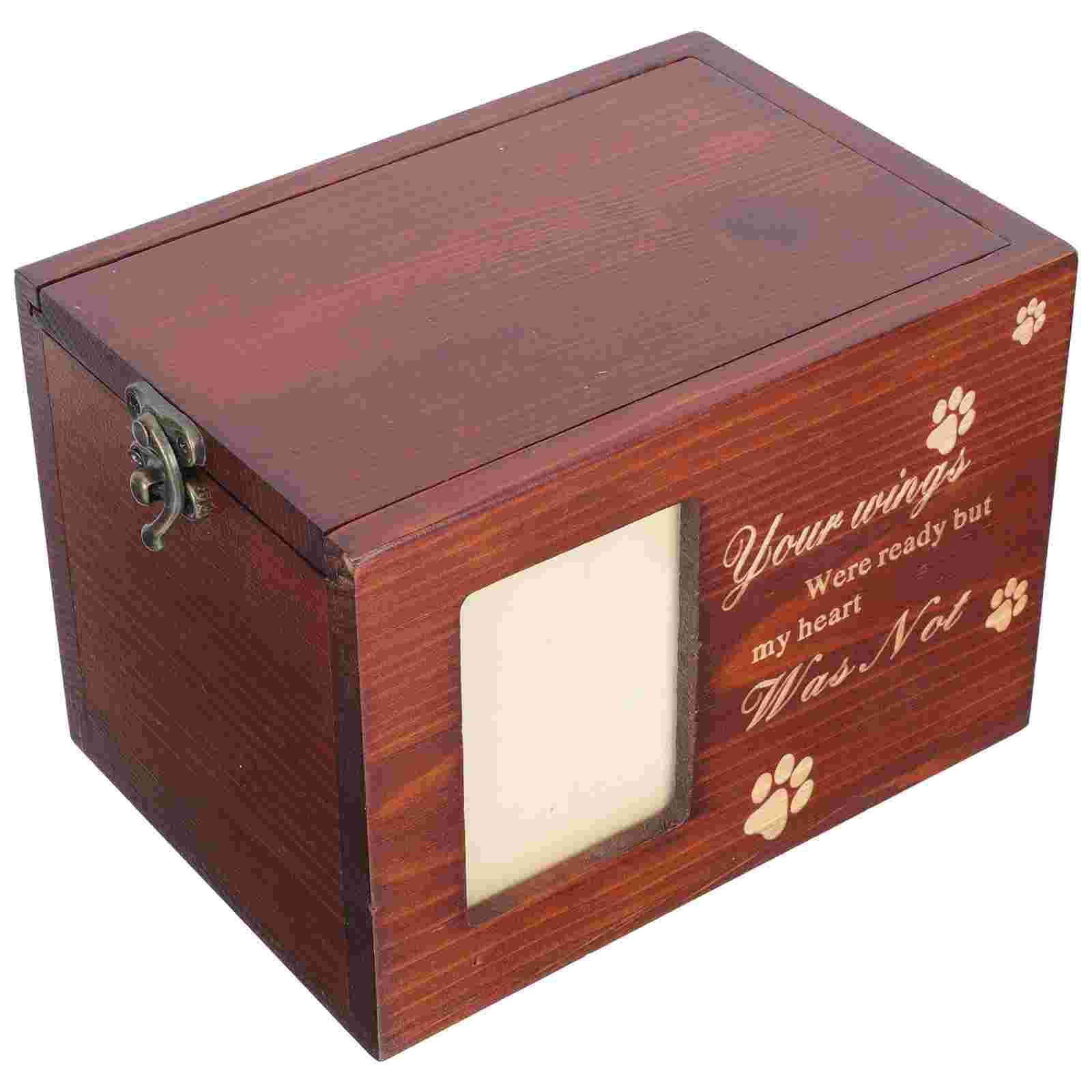 Pet Urn Bone Ash Box Pet Keepsake Cats Dogs Cinerary Casket Box with Photo Frame