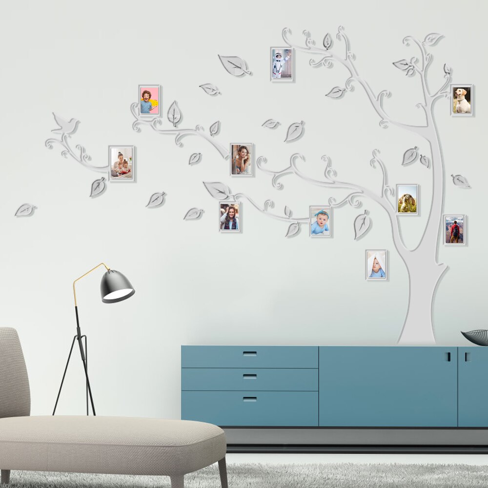 Large 3D DIY Photo Tree Acrylic Wall Decals/Adhesive Family Wall Stickers Mural Art Home Decor pegatina de pared