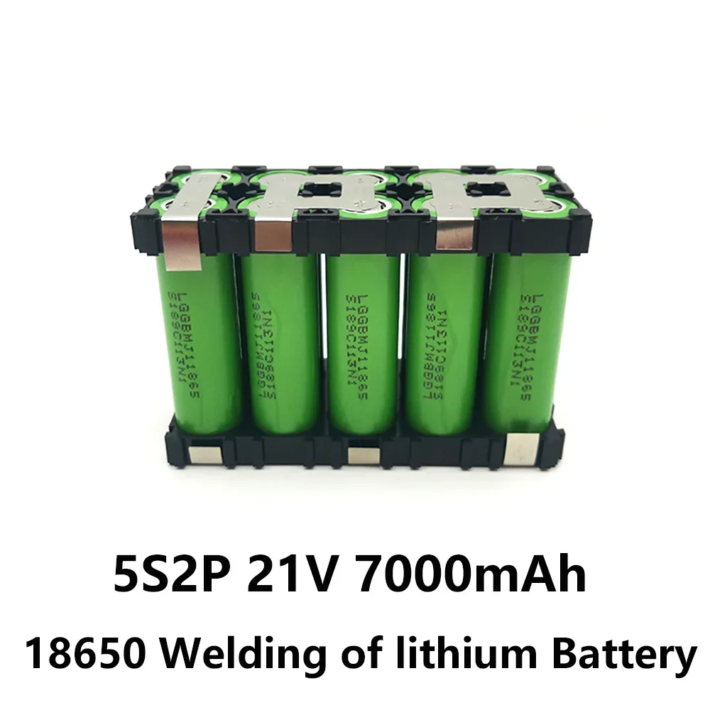 3s2p 4s2p 5s2p 6s2p 18650 Akumulator 7,4 V do 25,2 V 18650 MJ1 Akumulator 7000 MAh do wkrętarki 18 V: Srebrny