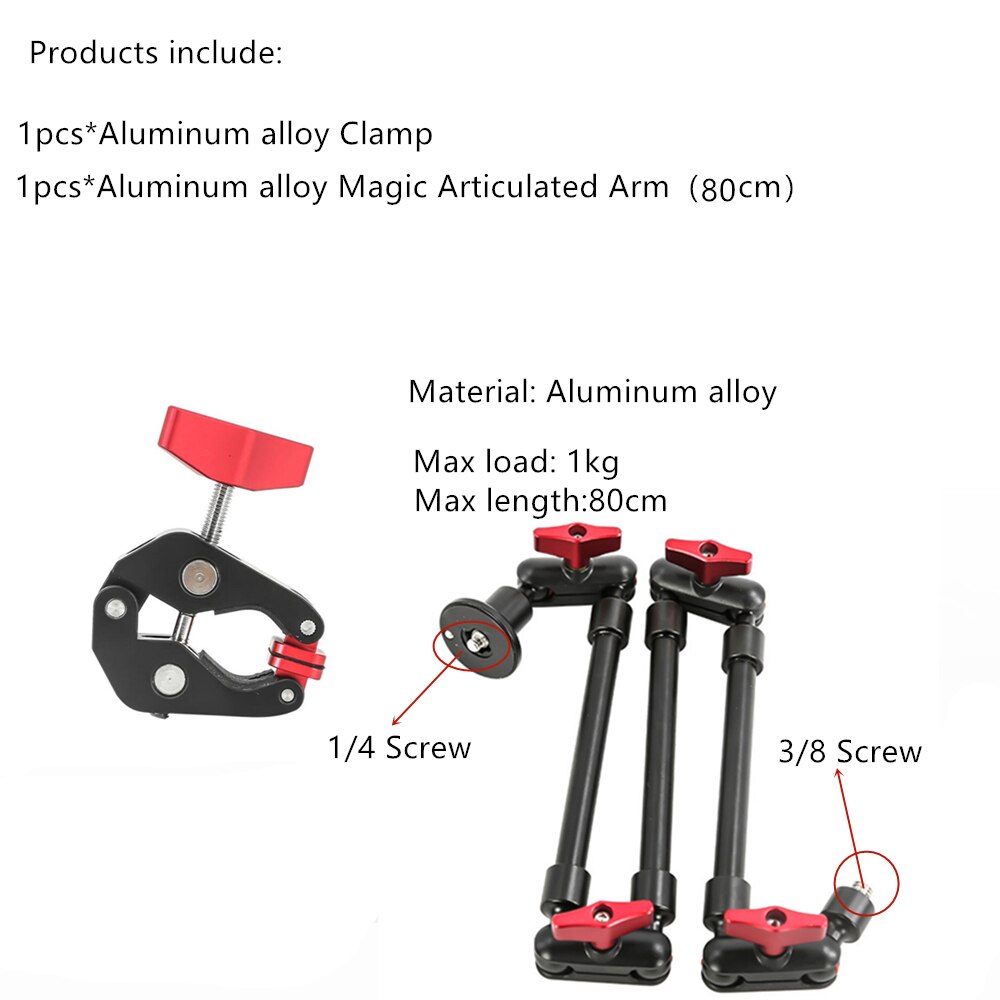 Brazo articulado mágico para cámara Gopor DSLR, soporte de 32 &quot;para videocámara, Smartphone, abrazadera de montaje en pared, Mini tableta, Webcam, vídeo y estudio: A Set