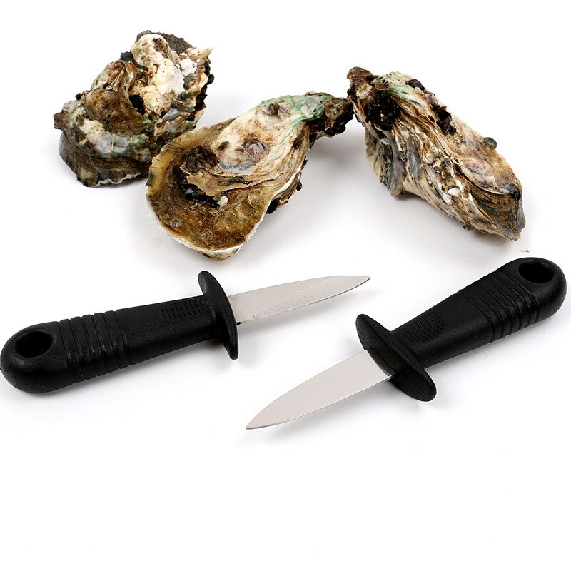 Stainless Steel Shovel Seafood Shell Tool Open Oyster Knife Plastic Handle Shovel Kitchen Gadgets Oyster Knife Seafood