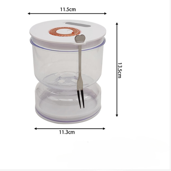 Augurk Pot Natte Droge Dispenser Voedsel Opslag Container Olijf Zandloper Pot Sap Separator Keuken Opbergdoos Komkommer Container: Clear