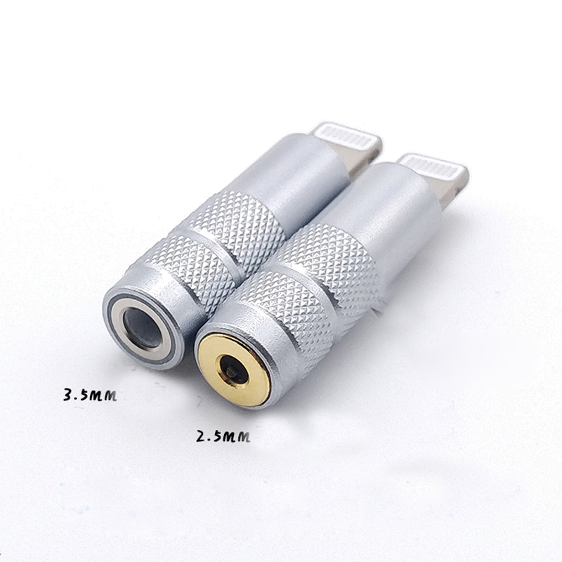 Hifi dac dekoder chip adapter til iphone lightning han  to 3.5mm/2.5mm hunstik stik til øretelefonforstærker