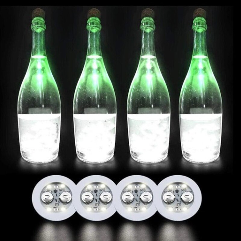 Posavasos luminiscentes LED a prueba de agua, lámpara de atmósfera parpadeante KTV, pegatinas de taza luminiscente