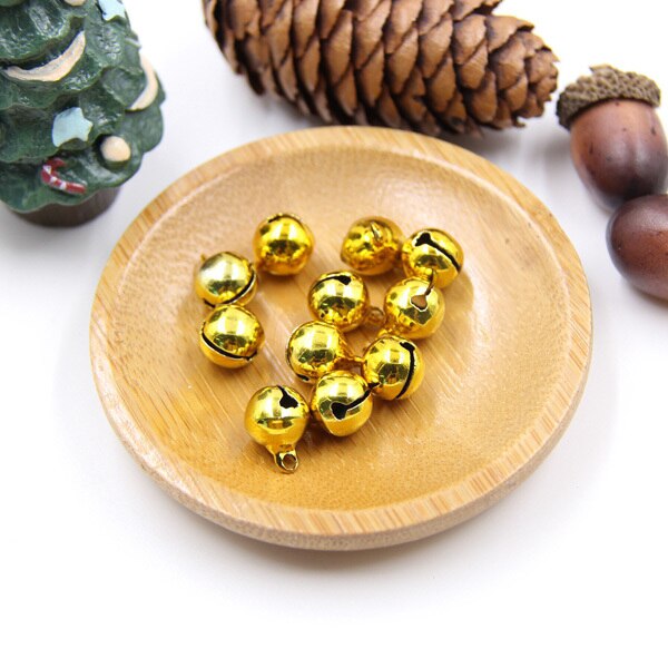 30 stuks losse kralen kleine hangers veelkleurige koperen belletjes voor kerstboom diy feest knutselen decoratie accessoires: Goud