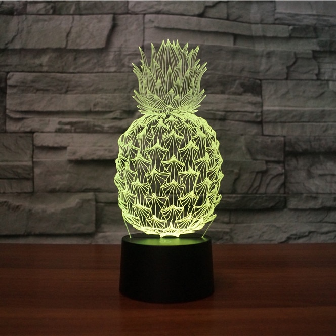 Novelty 3D Pineapple Ananas LED Night Light 7 Color Change Home Room Decor Child Kids Baby Sleeping Desk Lamp Festival