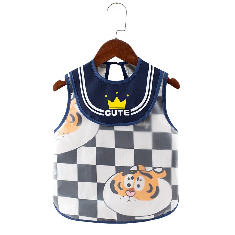 Waterdicht Baby Kids Slabbetjes Mouwloze Art Kiel Voeden Bib Schort Baby Jongens Meisjes Burp Doek Bandana Slabbetjes Baby Accessoires 1-3Y: tiger