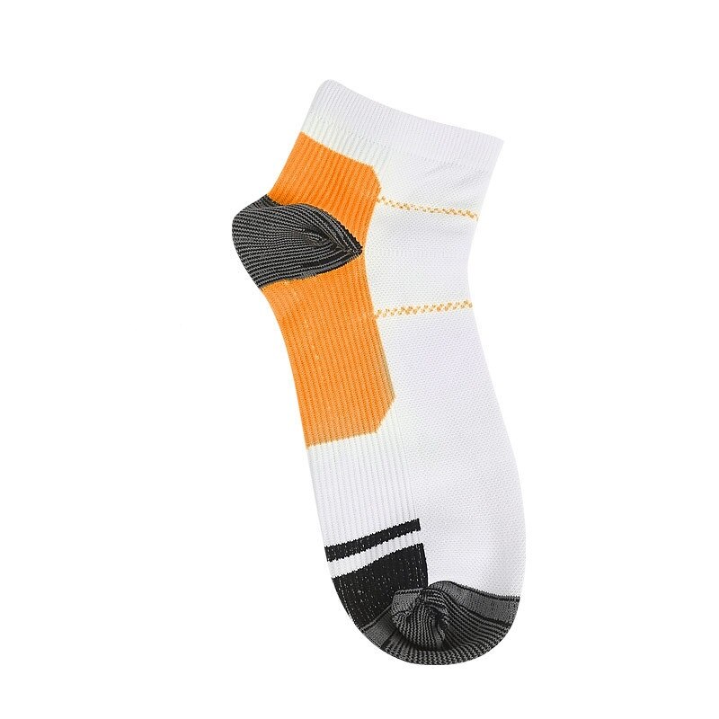 Ankel kompresjonssokker 1 par for kvinner og menn sport plantar fasciitis buestøtte lavt snitt løping gym fotsokk: Oransje / S / m