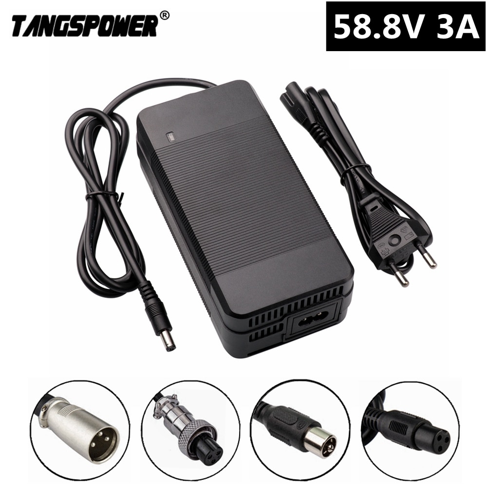 150W 58.8V 3A Charger For 14S 52V Lithium Battery Pack For 58.8V3A Li-ion Battery Charger Strong With Cooling Fan