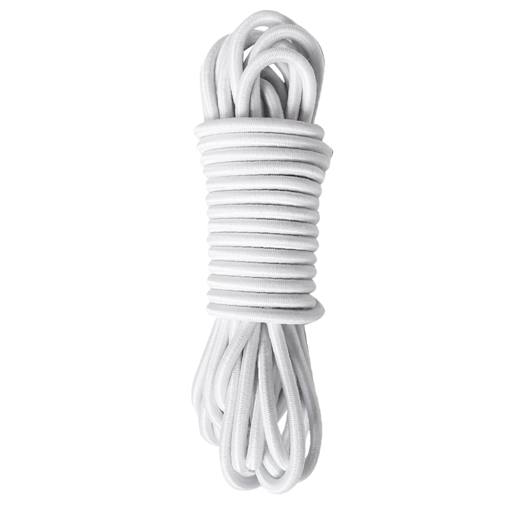 Hoge Sterke 4mm Bungee Cord Marine Grade Zware Shock Touw Tie Down Stretch 10 Meter Marine Boot Kajak touw: White