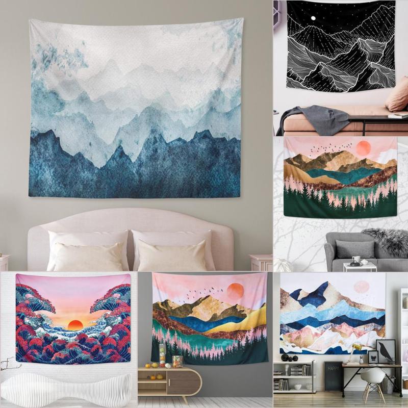 Japanese Style Wall Hanging Tapestry Nordic Home Decoration Wall Art Table Cloth Bedroom Landscape Painting Tapestry