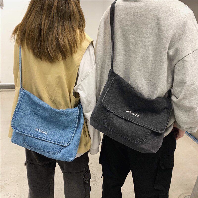 Mochilas escolares de para mujer , Bandolera vaquera para mujer, bolsa cruzada de gran capacidad para mujer, Bandolera