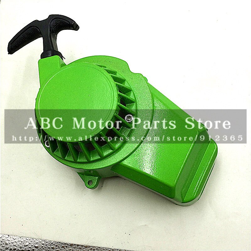 Trekk starter start aluminium tykkere for 47cc 49cc gass minimoto pocket bike mini dirt bike crosser quad atv motorsykkel