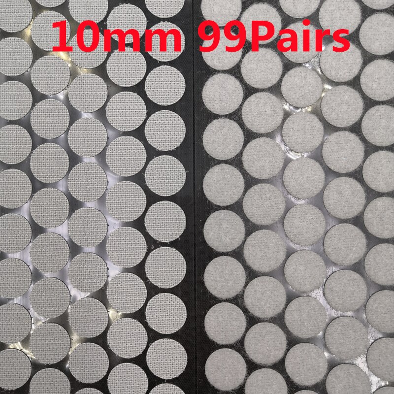 10/15mm Rond Points Autocollant Velcro Auto-Adhésif Fort Ruban D'attache En Nylon de Boucle De Crochet de Matériel De Couture Travaux Manuels Accessoire: White 10mm 99Pairs