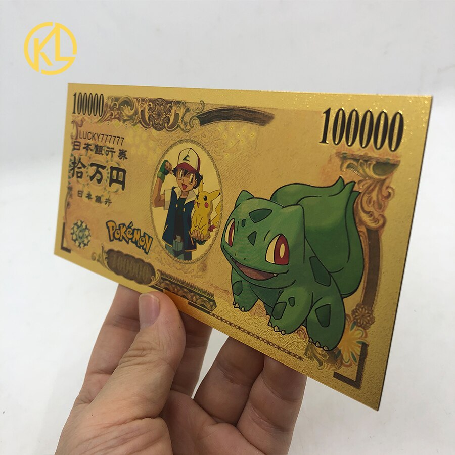 10 st/lot 10 typer japansk anime söta djur guldsedlar för samling souvenirsedlar