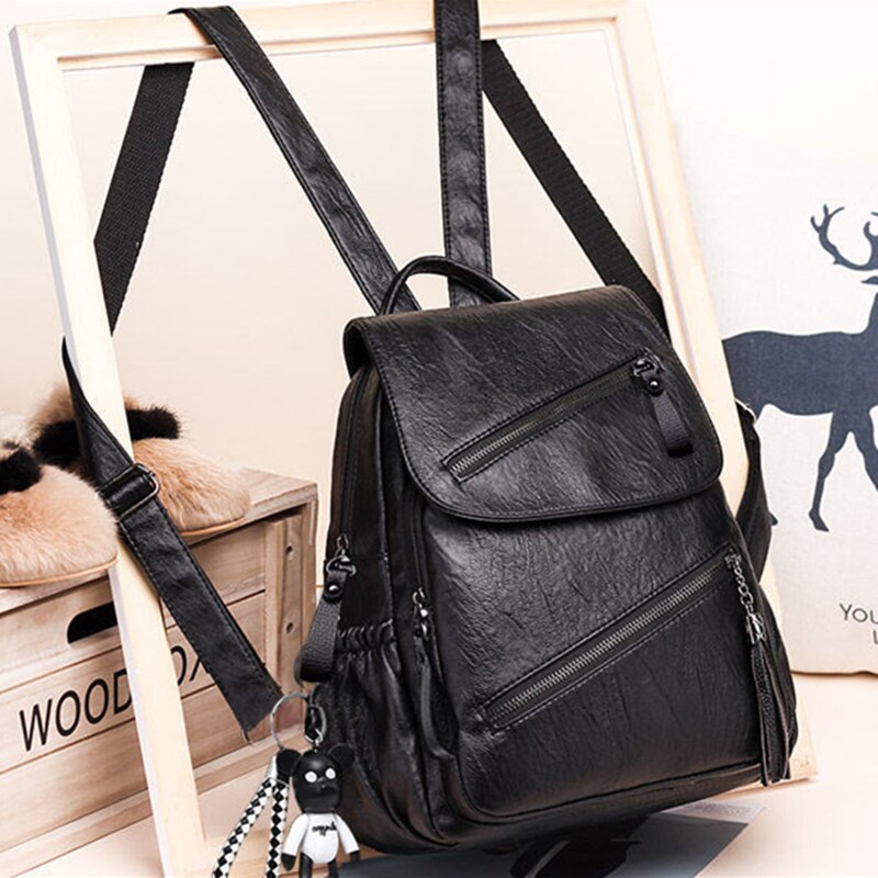 Vintage Kwasten Rugzak Vrouwen Retro Pu Leer Rugzak Grote Capaciteit Schooltas Voor Tiener Meisje Reizen