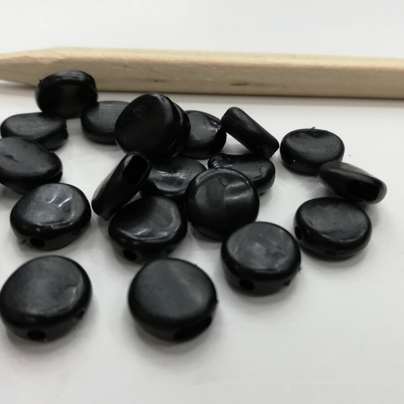 100 Stuks Verstelbare Zwart Wit Gezichtsmasker Siliconen Knop Koord Sloten Elastische Band Stop Trekkoord Accessoires Diy Spiraal Knoppen: Black 2
