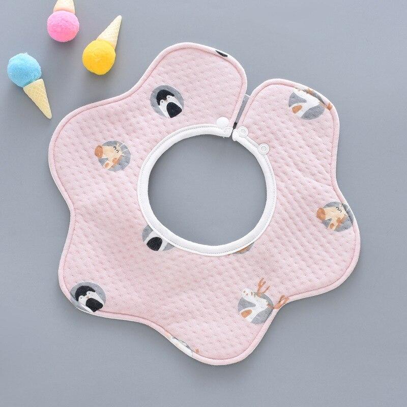 Baby Runde Baumwolle Lätzchen Karikatur Blume bilden Speichel Handtuch Gefälschte Kragen Sabbern Lätzchen Kleinkind rülpsen Tücher Kleinkind Zubehör Baby Pflege: Rosa Hirsch