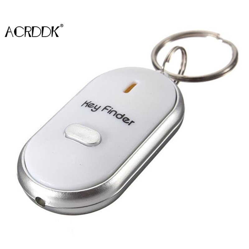 Localisateur porte-clés bip et flashs sifflet, détecteur de clés, localisateur de contrôle sonore Portable, recherche de clés perdues, alarme de sécurité: WHITE