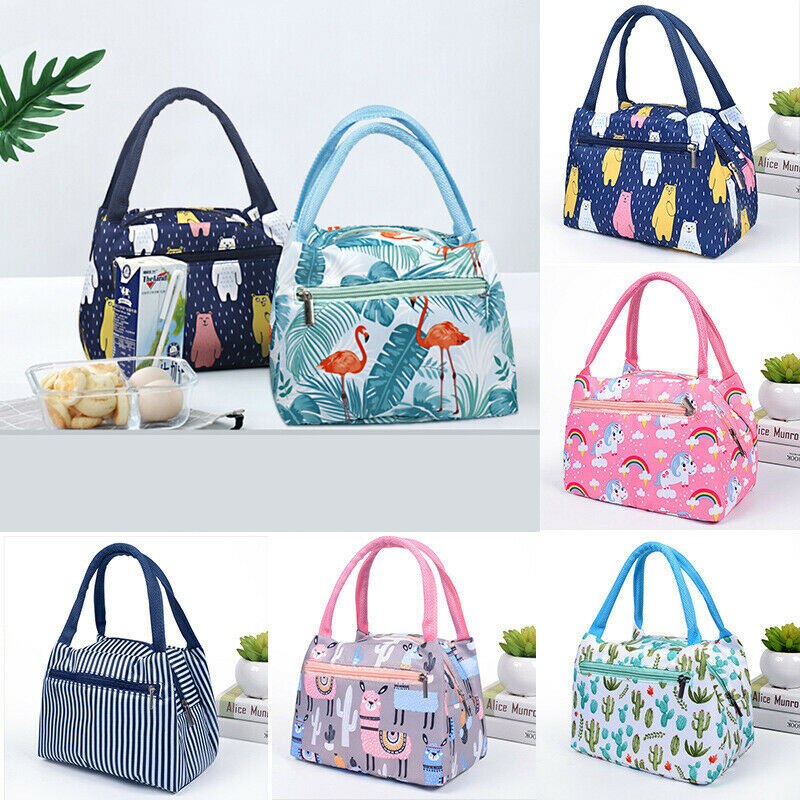 Venda quente portátil flamingo impressão térmica isolado saco de almoço crianças menina piquenique à prova dwaterproof água tote refrigerador lancheira saco