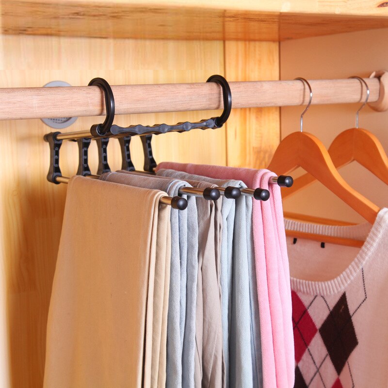 5 In 1 Rvs Magic Broek Rack Multi-layer Magic Multifunctionele Hanger-1