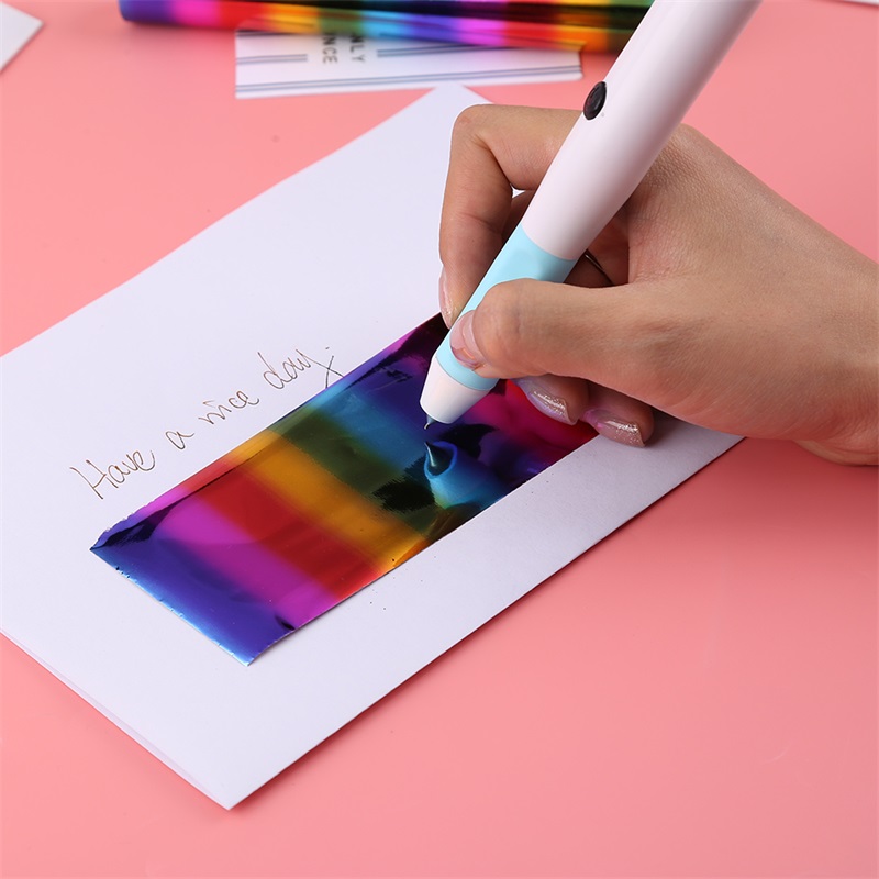Stylo d&#39;estampage à chauffant avec tête Interchangeable, pour ajouter des Sentiments d&#39;écriture scintillante à vos projets,