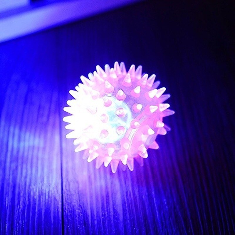 Pelota de goma Led para perro y cachorro, juguete bonito para masticar, Bola de erizo, accesorios para perros