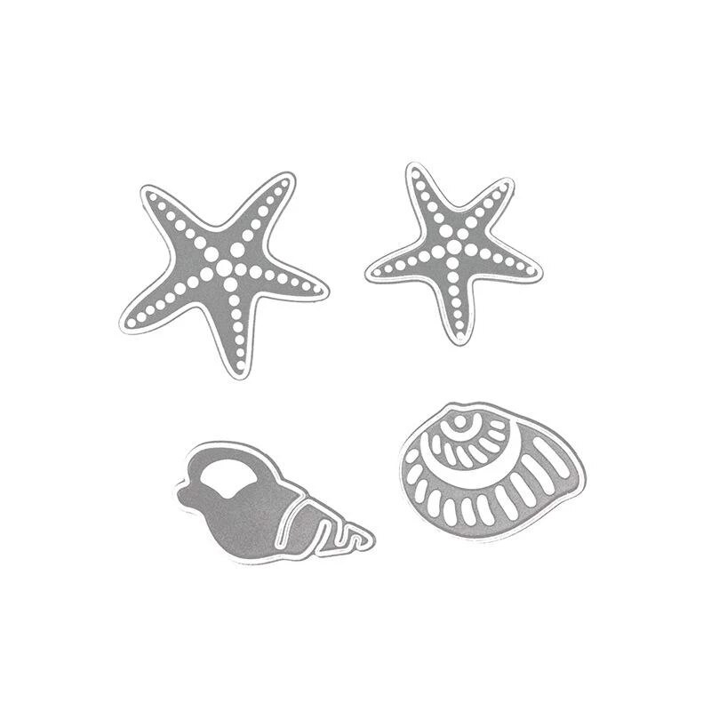 Seahorse Shell Metal Cutting Dies Scrapbooking DIY Album Embossing Folder Paper Cards Maker Template: B 7.4x7cm