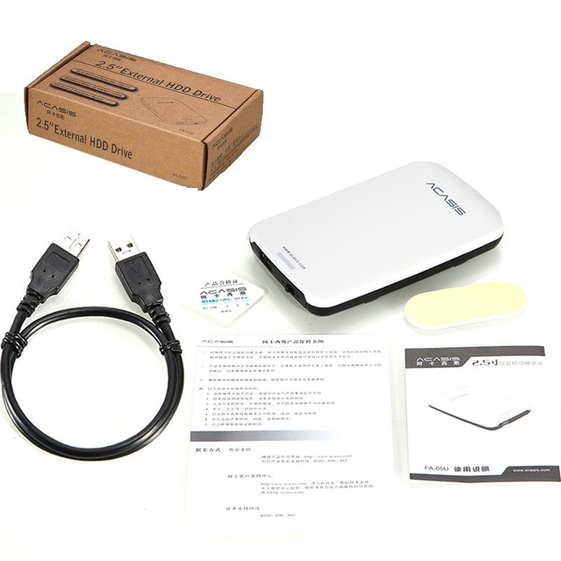 ACASIS-disque dur externe usb 2.0 FA-05U de 2.5 pouces, Interface SATA boîtier de disque dur, avec câble,