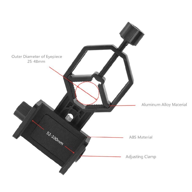 Portable Microscope Adapter Clip Binocular Monocular Mobile Phone Camera Holder