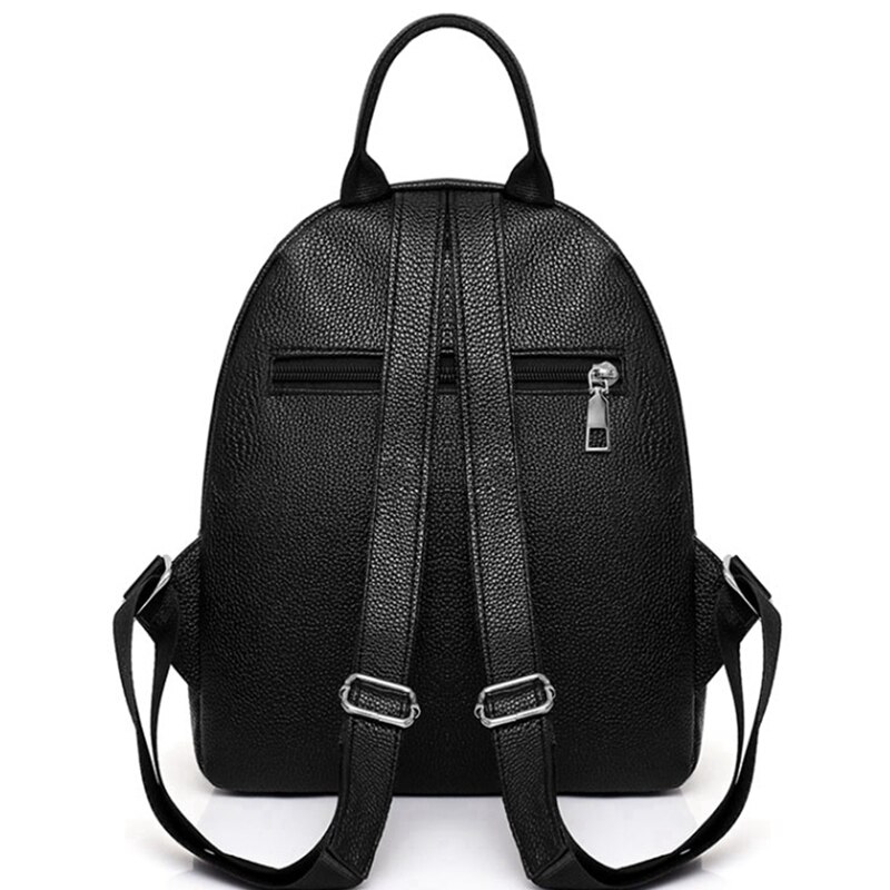 Dames Rugzak - Patchwork Leren Schooltas - Casual Daypack met Klinknagel Decoratie