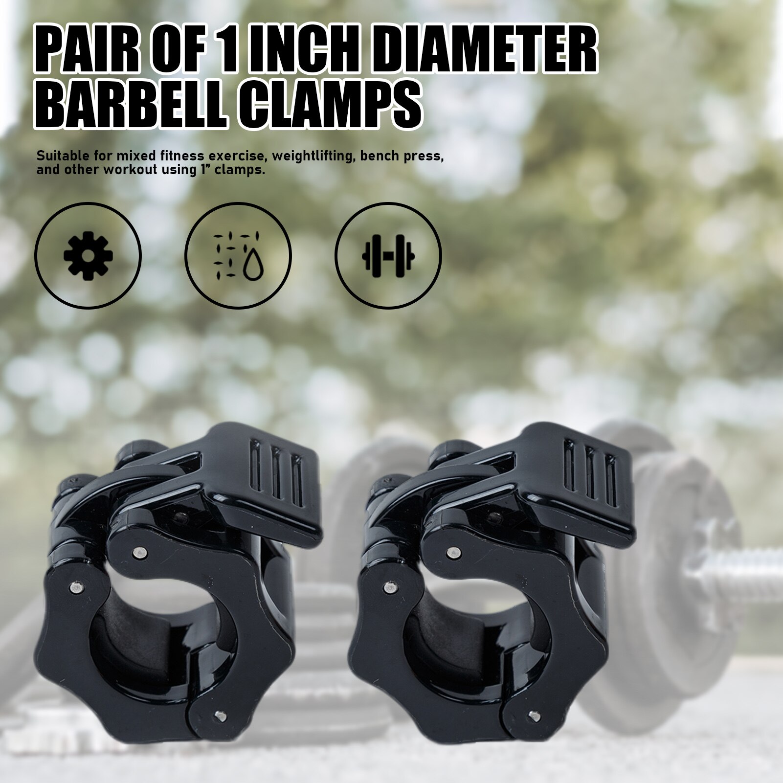 2 stücke Hantel Schellen Schnellverschluss 1 Zoll Durchmesser Standard Bar Gewicht Platten Kragen Clips Gewichtheben Fitness Ausbildung