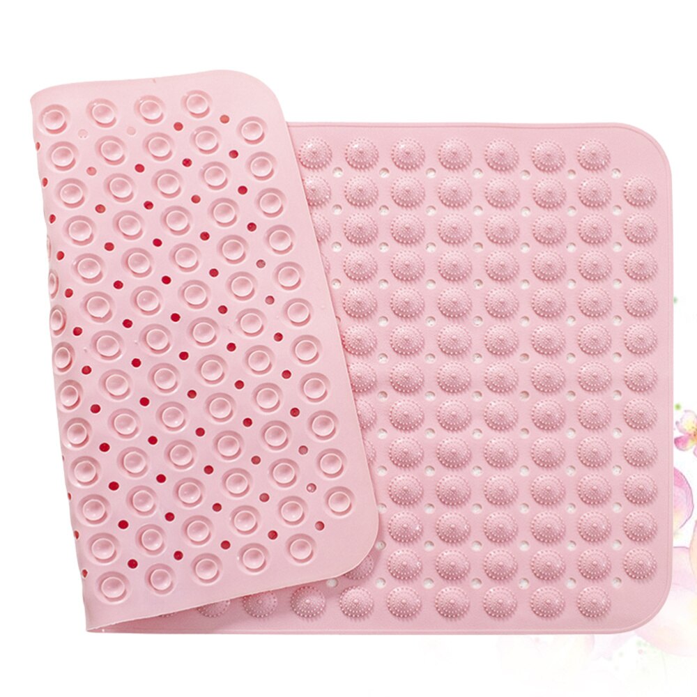 1Pcs Durable PVC Floor Mat Bathroom Foot Mat Skid Resistance Foot Mat Shower Floor Mat(White): Pink 1