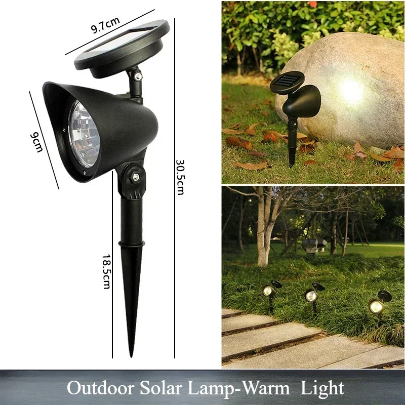 Foco Solar Led para exteriores, luces de jardín, decoración de paisaje, IP65, resistente al agua para césped, patio, camino, árbol, lámpara separada: changeable