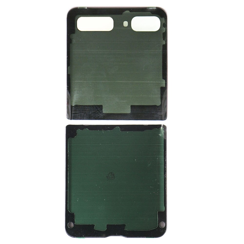 Nova tampa da bateria de vidro da porta traseira para samsung galaxy z flip 5g f707 f700 habitação parte traseira da substituição da bateria + adesivo